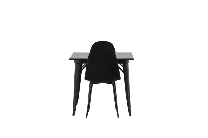 Tempe Matgruppe 80 cm Rektangulær med 2 Polar stoler - Sort - Møbler - Bord - Spisegrupper