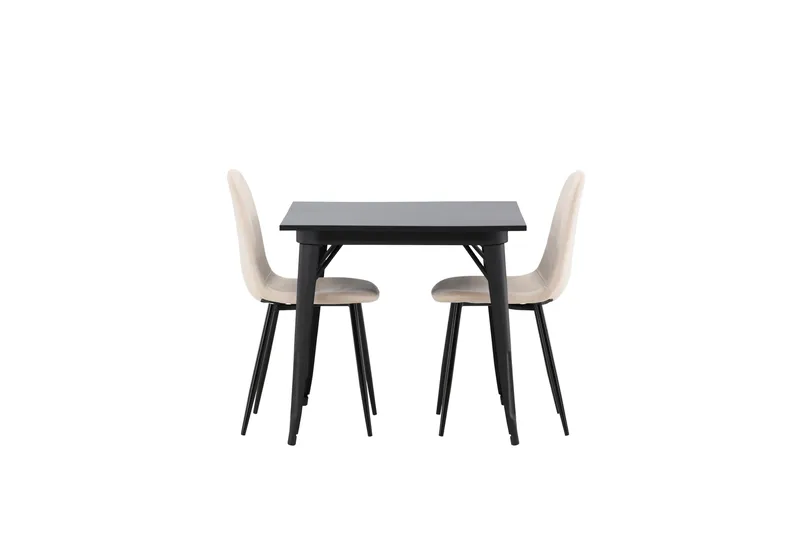 Tempe Matgruppe 80 cm Rektangulær med 2 Polar stoler - Beige - Møbler - Bord - Spisegrupper
