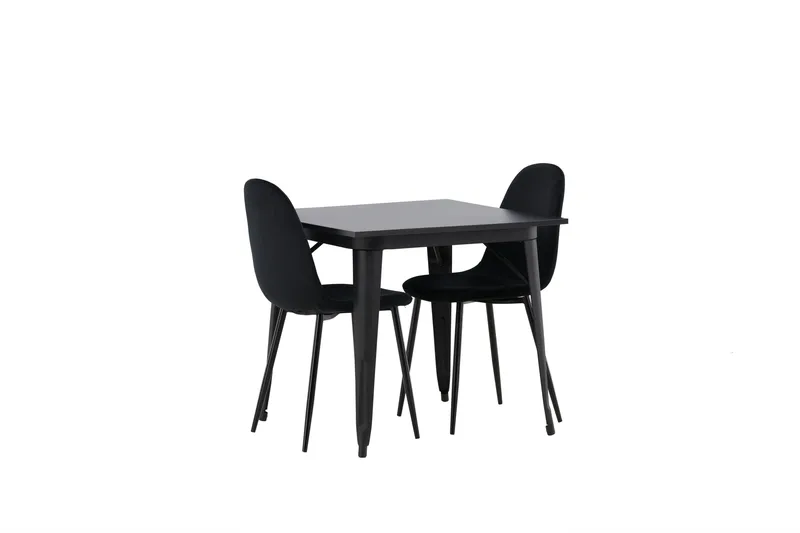 Tempe Matgruppe 80 cm Rektangulær med 2 Polar stoler - Sort - Møbler - Bord - Spisegrupper
