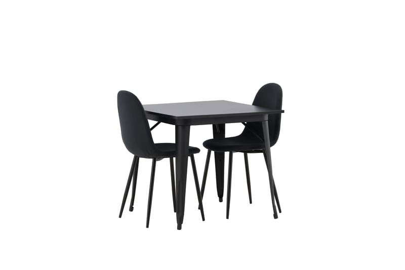 Tempe Matgruppe 80 cm Rektangulær med 2 Polar stoler - Sort - Møbler - Bord - Spisegrupper