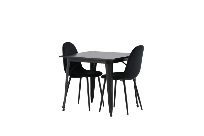 Tempe Matgruppe 80 cm Rektangulær med 2 Polar stoler - Sort - Møbler - Bord - Spisegrupper
