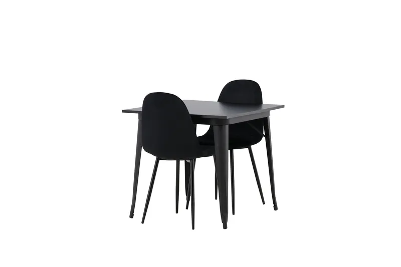 Tempe Matgruppe 80 cm Rektangulær med 2 Polar stoler - Sort - Møbler - Bord - Spisegrupper