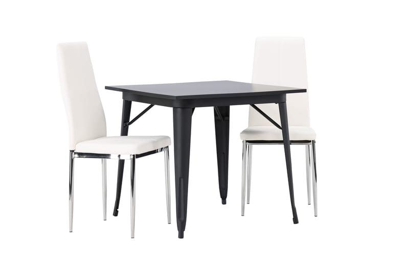 Tempe Matgruppe 80 cm Rektangulær med 2 Pastill stoler - Sort - Møbler - Bord - Spisegrupper