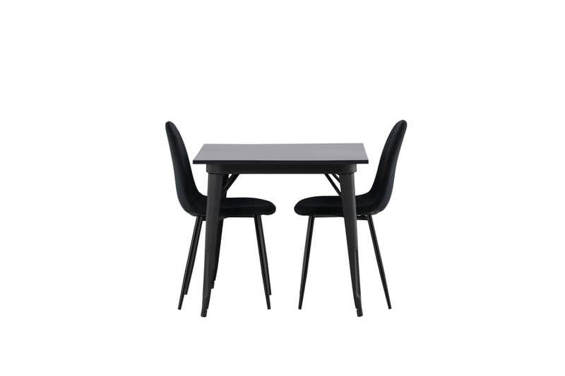 Tempe Matgruppe 80 cm Rektangulær med 2 Polar stoler - Sort - Møbler - Bord - Spisegrupper