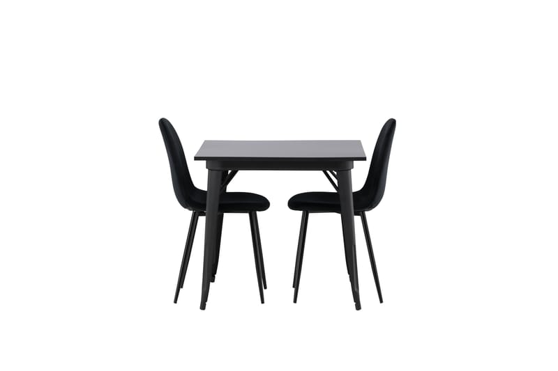 Tempe Matgruppe 80 cm Rektangulær med 2 Polar stoler - Sort - Møbler - Bord - Spisegrupper