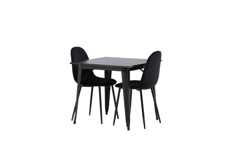 Tempe Matgruppe 80 cm Rektangulær med 2 Polar stoler - Sort - Møbler - Bord - Spisegrupper
