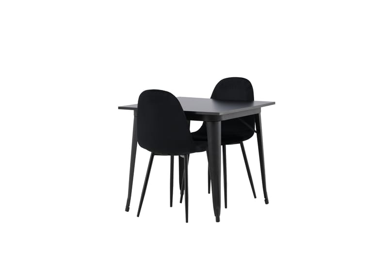 Tempe Matgruppe 80 cm Rektangulær med 2 Polar stoler - Sort - Møbler - Bord - Spisegrupper