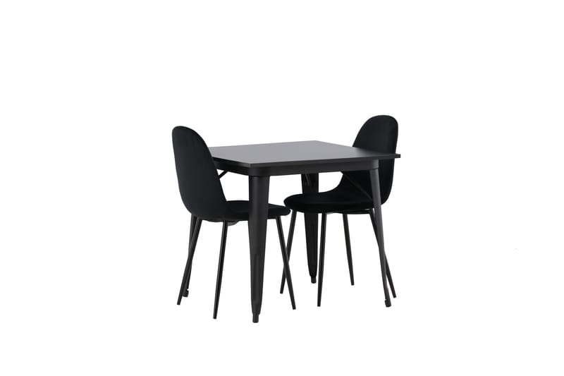Tempe Matgruppe 80 cm Rektangulær med 2 Polar stoler - Sort - Møbler - Bord - Spisegrupper