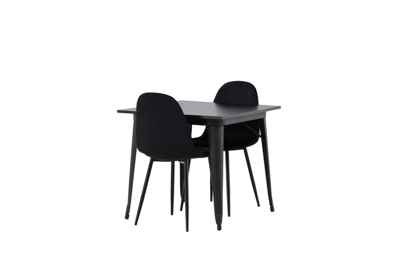 Tempe Matgruppe 80 cm Rektangulær med 2 Polar stoler - Sort - Møbler - Bord - Spisegrupper