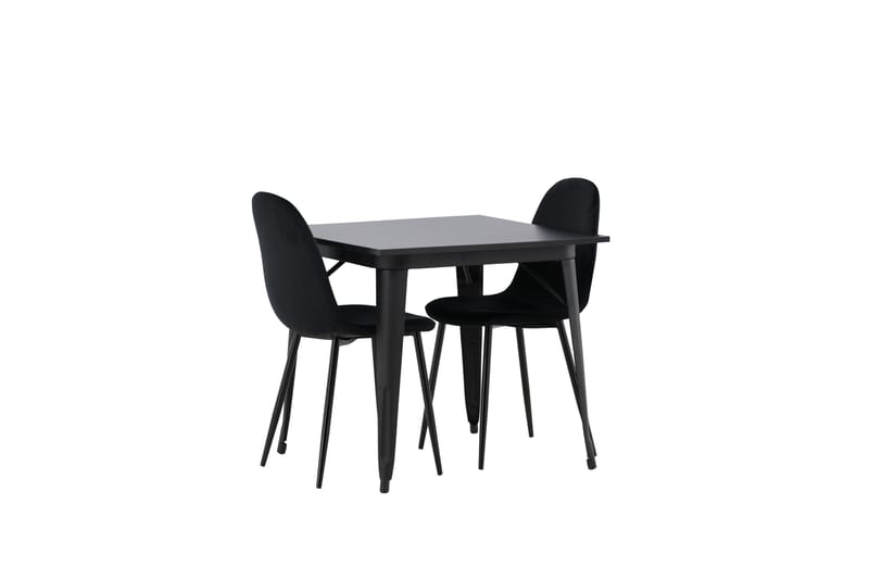 Tempe Matgruppe 80 cm Rektangulær med 2 Polar stoler - Sort - Møbler - Bord - Spisegrupper