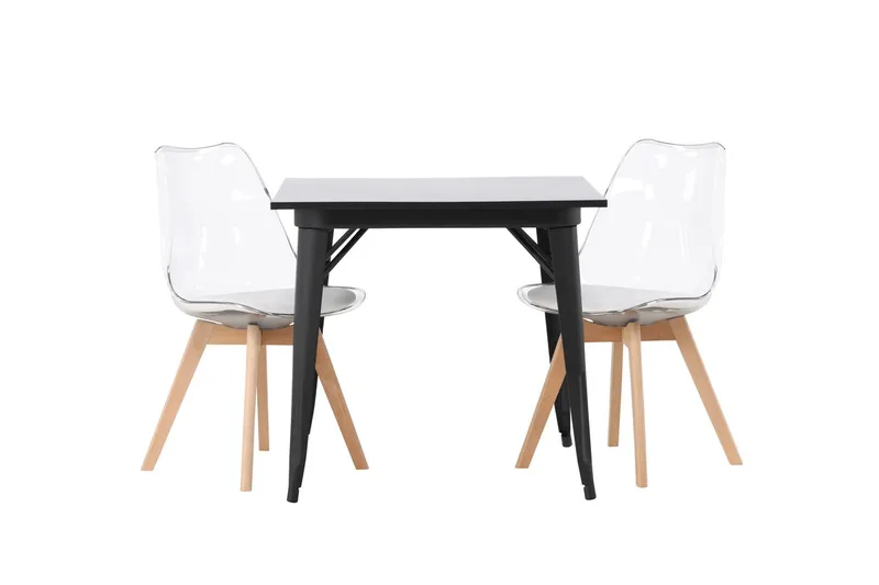 Tempe spisebord 80 cm med 2 Edvin spisestoler