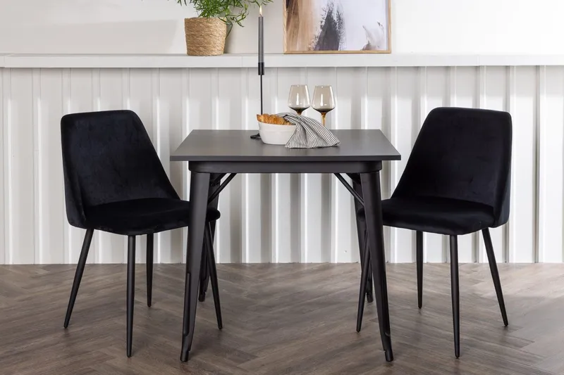 Tempe spisebord 80 cm med 2 Night spisestoler