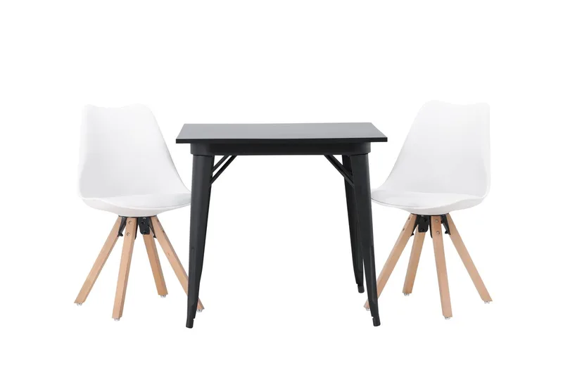 Tempe spisebord 80 cm med 2 Zeno spisestoler - Møbler - Bord - Spisegrupper