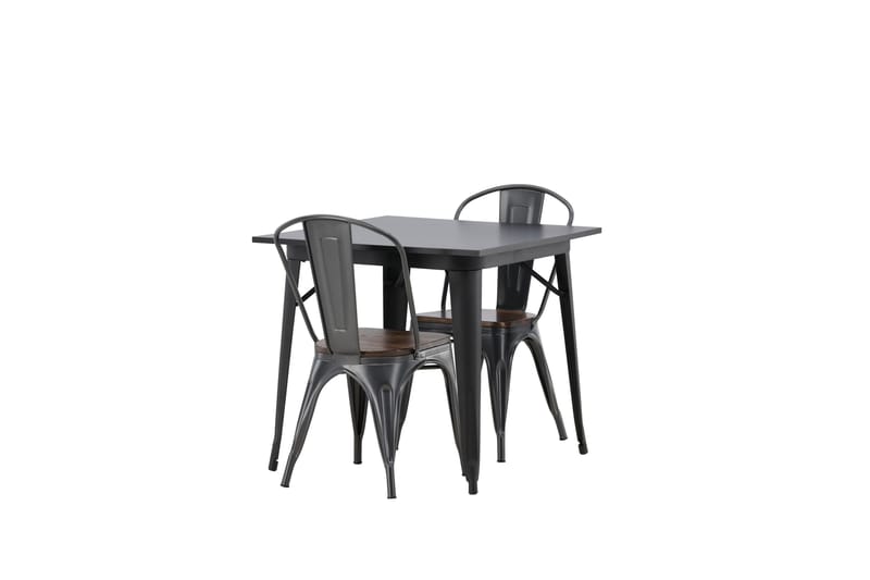 Tempe Spisegruppe 80 cm Rektangulær med 2 Tempe Stoler - Mørk grå - Møbler - Bord - Spisegrupper