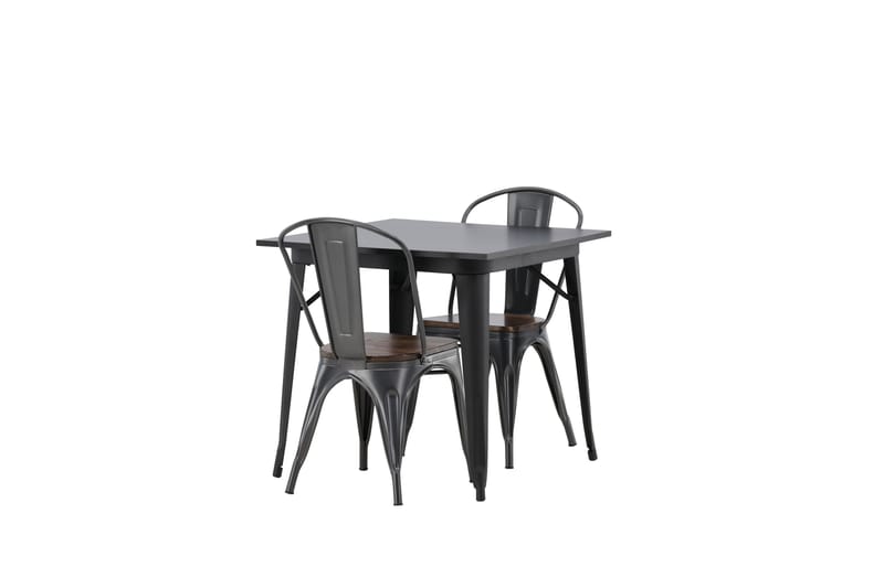 Tempe Spisegruppe 80 cm Rektangulær med 2 Tempe Stoler - Mørk grå - Møbler - Bord - Spisegrupper