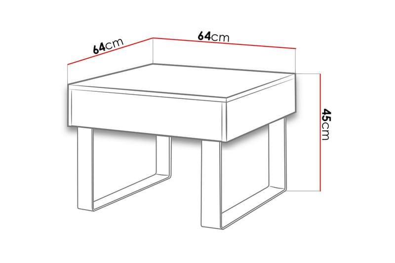Tessan Sofabord Litet 64 cm med Oppbevaringsskuff - Hvit - Sofabord