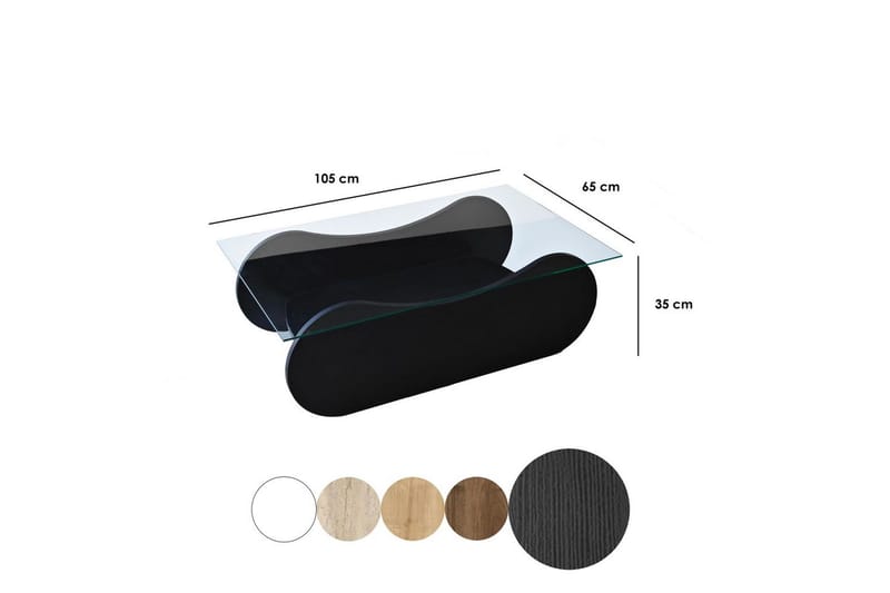 Tevrin Sofabord 105 cm - Svart - Møbler - Bord - Sofabord