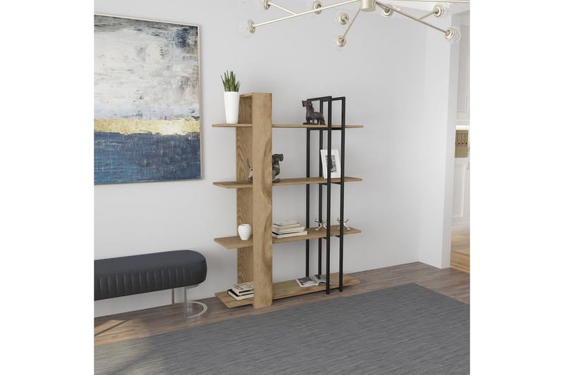 Thyra Bokhylle 120 cm - Eik/Sort - Oppbevaring - Hyller - Bokhylle