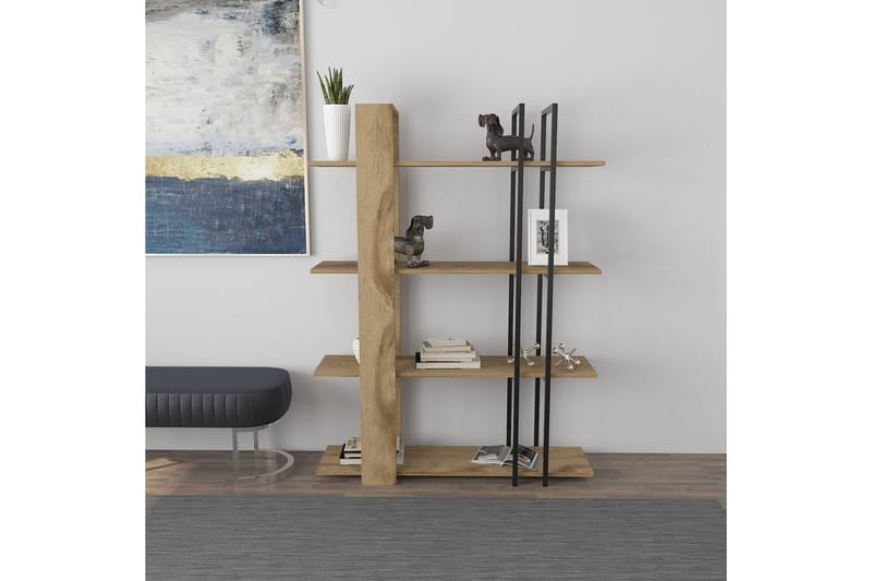 Thyra Bokhylle 120 cm - Eik/Sort - Oppbevaring - Hyller - Bokhylle