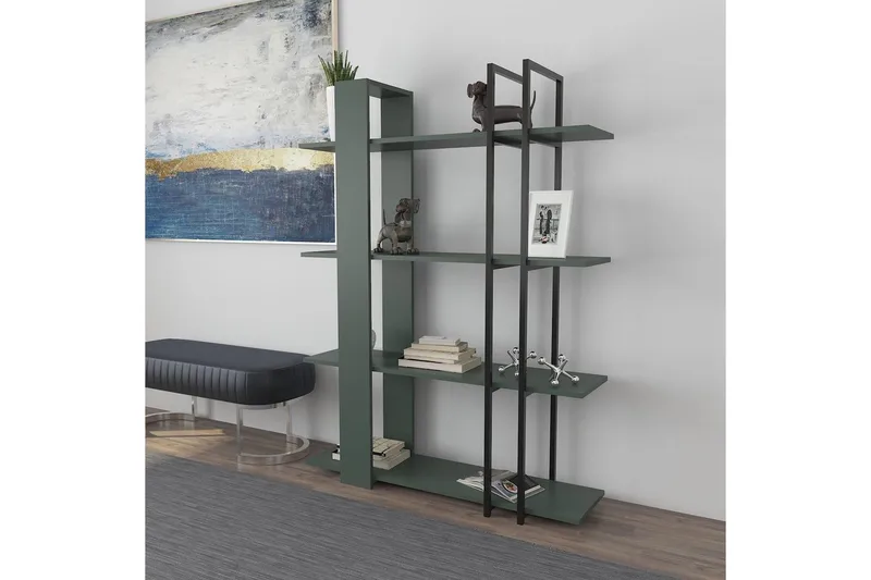 Thyra Bokhylle 120 cm - Grønn/Sort - Oppbevaring - Hyller - Bokhylle