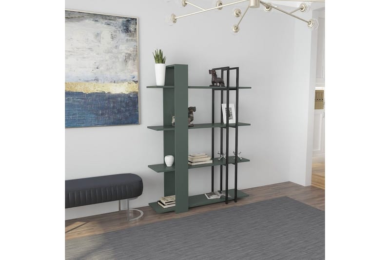 Thyra Bokhylle 120 cm - Grønn/Sort - Oppbevaring - Hyller - Bokhylle