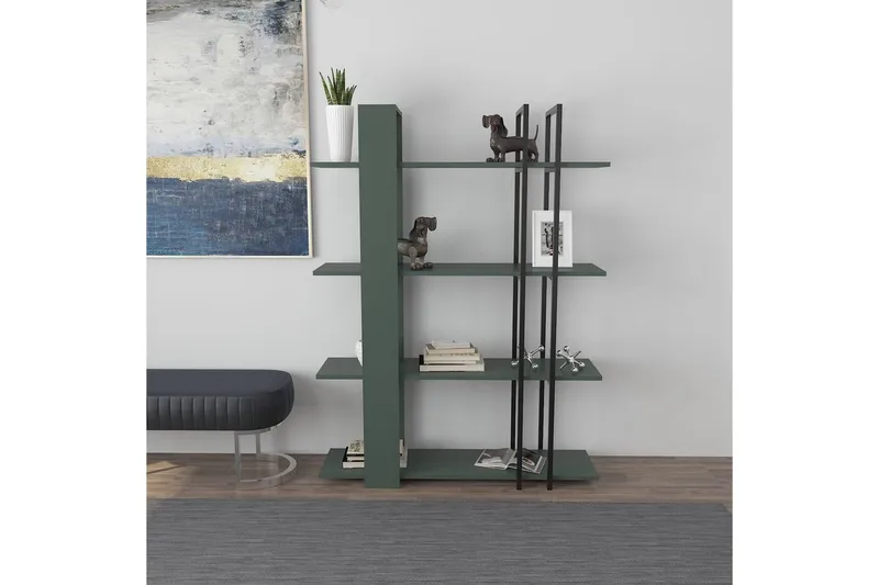Thyra Bokhylle 120 cm - Grønn/Sort - Oppbevaring - Hyller - Bokhylle