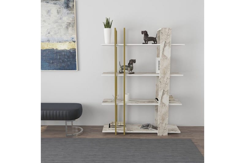 Thyra Bokhylle 120 cm - Gull - Oppbevaring - Hyller - Bokhylle