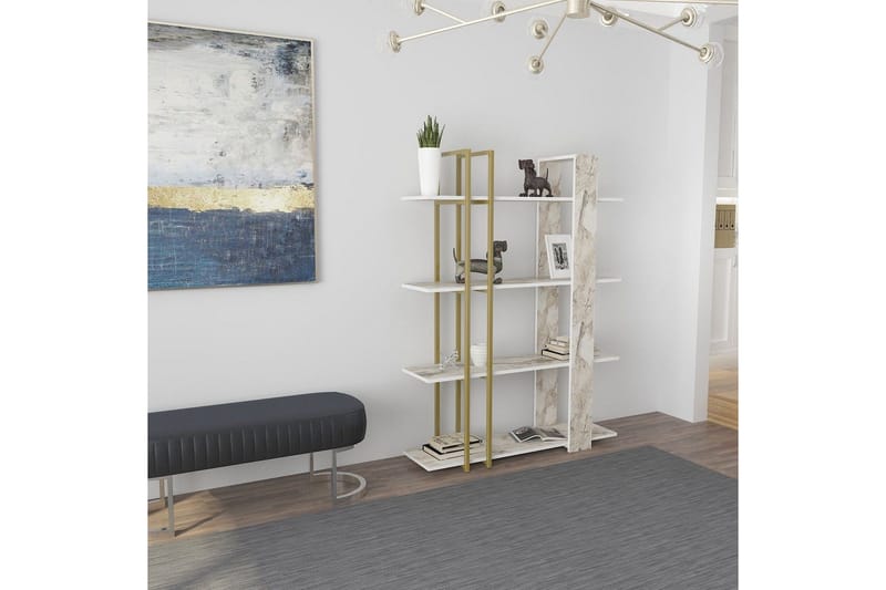 Thyra Bokhylle 120 cm - Gull - Oppbevaring - Hyller - Bokhylle