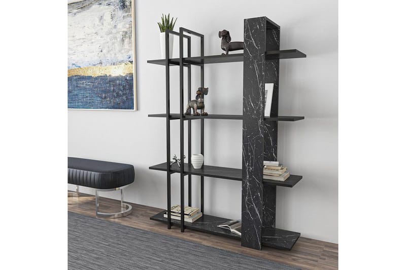 Thyra Bokhylle 120 cm - Sort/Hvit - Oppbevaring - Hyller - Bokhylle