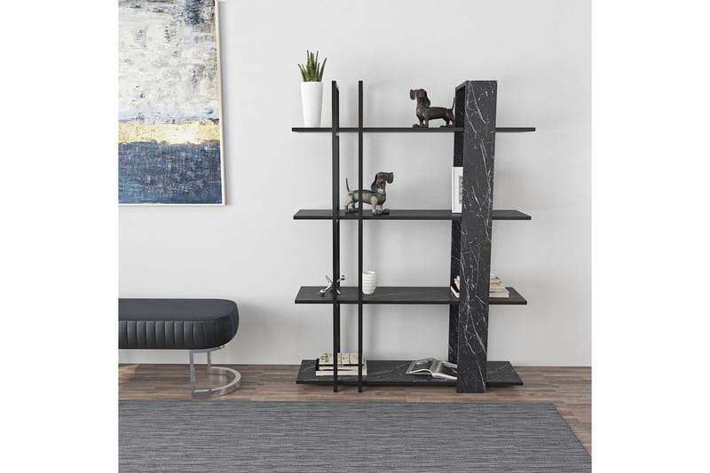 Thyra Bokhylle 120 cm - Sort/Hvit - Oppbevaring - Hyller - Bokhylle