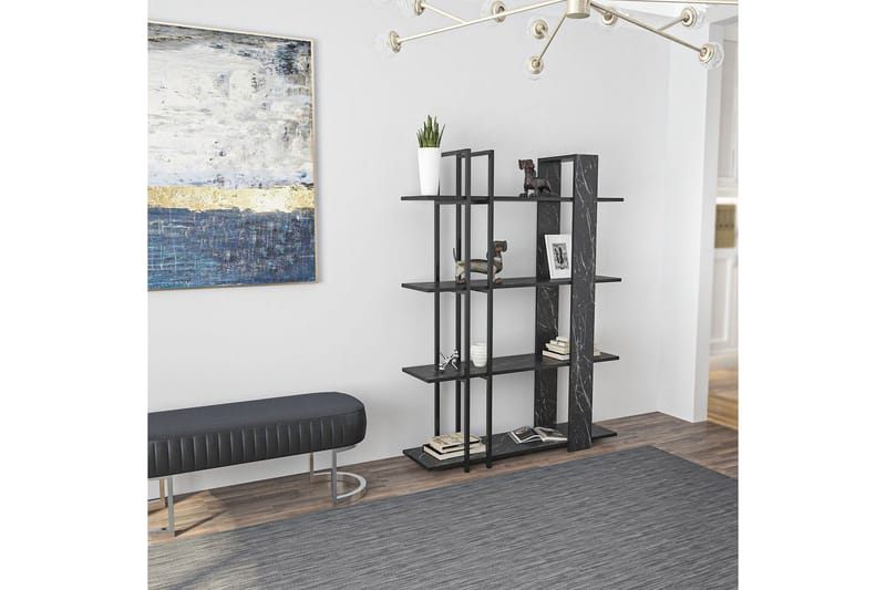 Thyra Bokhylle 120 cm - Sort/Hvit - Oppbevaring - Hyller - Bokhylle
