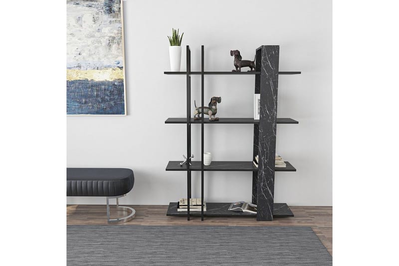 Thyra Bokhylle 120 cm - Sort/Hvit - Oppbevaring - Hyller - Bokhylle