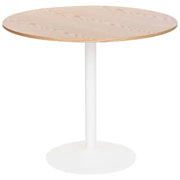 Tino Lite Rundt Spisebord 90 cm i Metall og Tre med Eikeutseende - Lysebrun - Møbler - Bord - Spisebord & kjøkkenbord