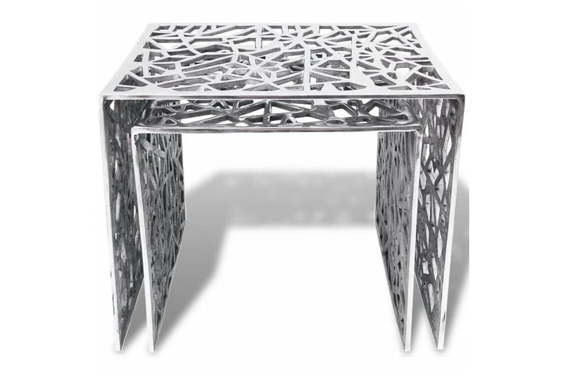 To-delers Sidebord Kvadratisk Aluminium Sølv - Sølv - Sofabord