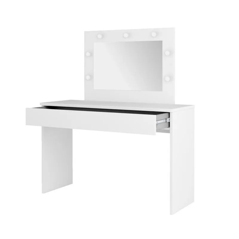 Toalettbord med speil Eva 1 skuff - Hvit - Møbler - Bord - Sminkebord & toalettbord