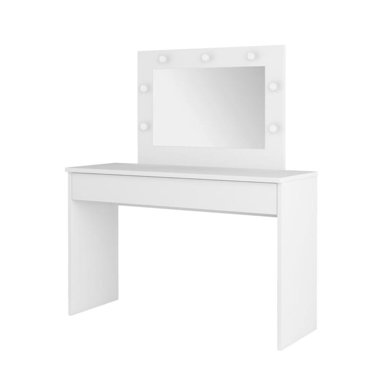 Toalettbord med speil Eva 1 skuff, Hvit