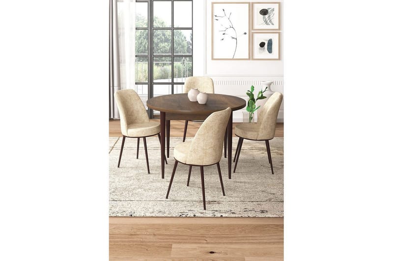 Tor Spisegruppe 4-seter - Brun/Beige - Møbler - Bord - Spisegrupper
