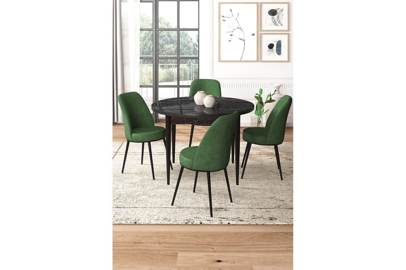 Tor Spisegruppe 4-seter - Svart/Beige - Møbler - Bord - Spisegrupper