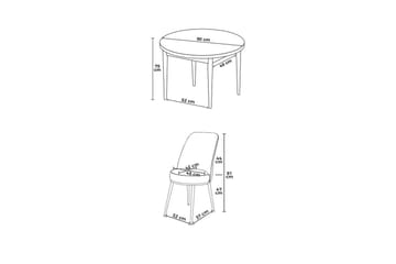 Tor Spisegruppe 4-seter - Svart/Beige - Møbler - Bord - Spisegrupper