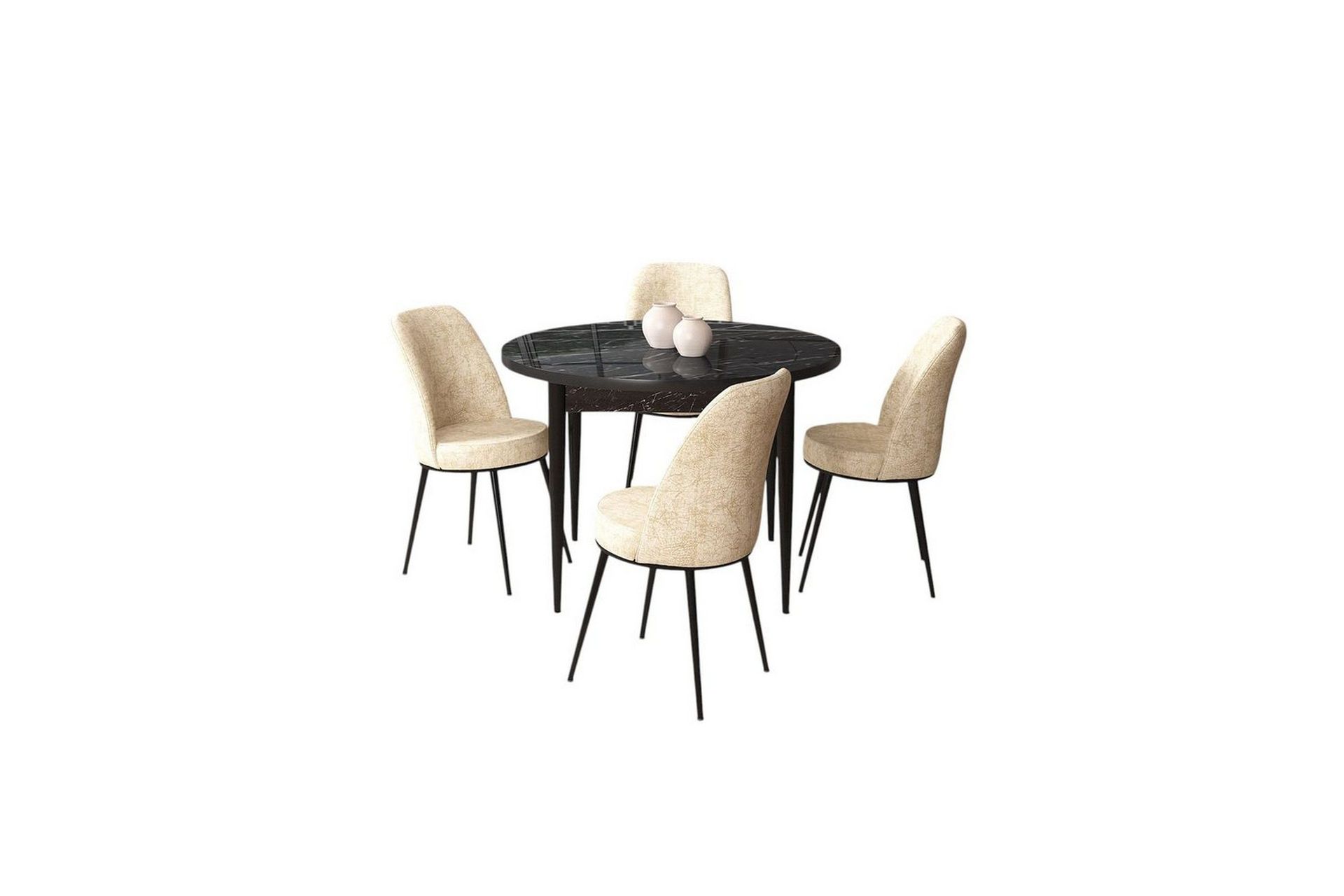 Tor Spisegruppe 4-seter - Svart/Beige