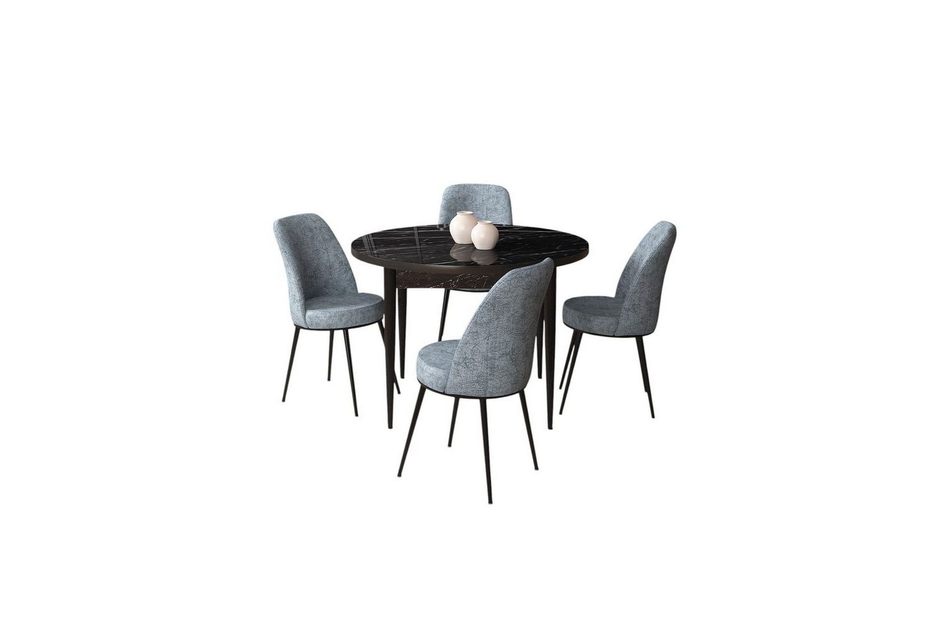 Tor Spisegruppe 4-seter - Svart/Grå