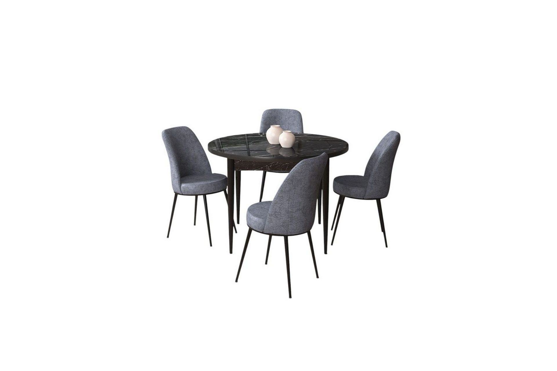 Tor Spisegruppe 4-seter - Svart/Grå