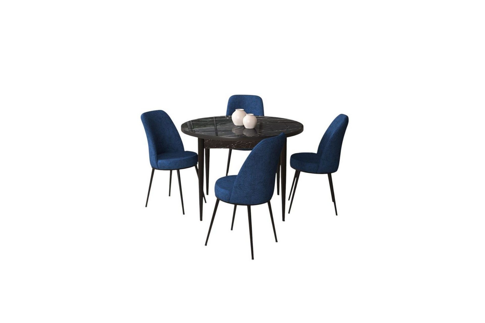 Tor Spisegruppe 4-seter - Svart/Marineblå