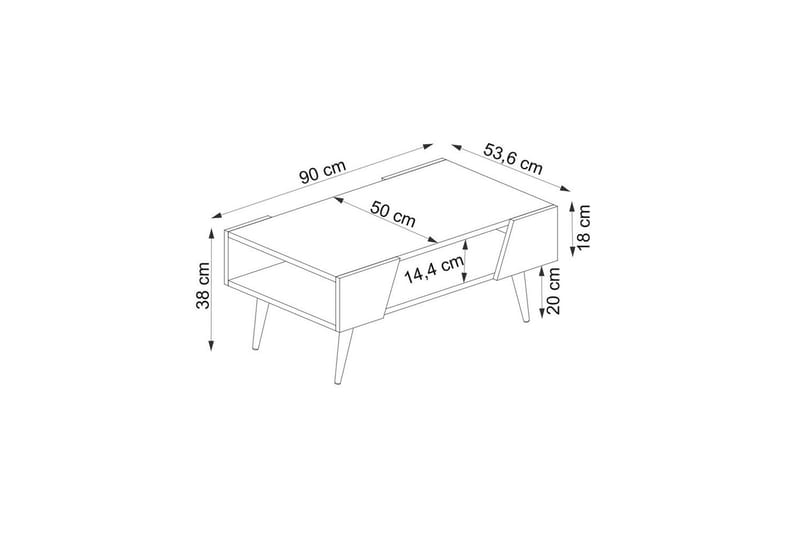 Torin Stuebord 90 cm - Valnøtt/Beige - Møbler - Bord - Sofabord