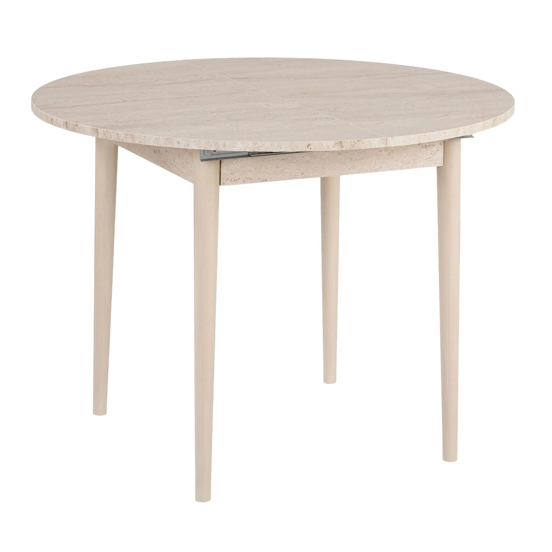 Tralven spisebord 131 cm rundt - Travertin og Eik