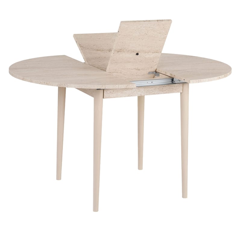 Tralven spisebord 131 cm rundt - Travertin og Eik - Møbler - Bord - Spisebord & kjøkkenbord