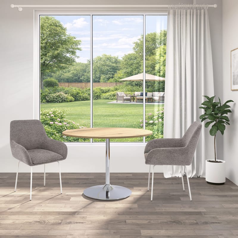 Trumpet Spisebord Rundt 110 cm - Eik/Krom - Møbler - Bord - Spisebord & kjøkkenbord