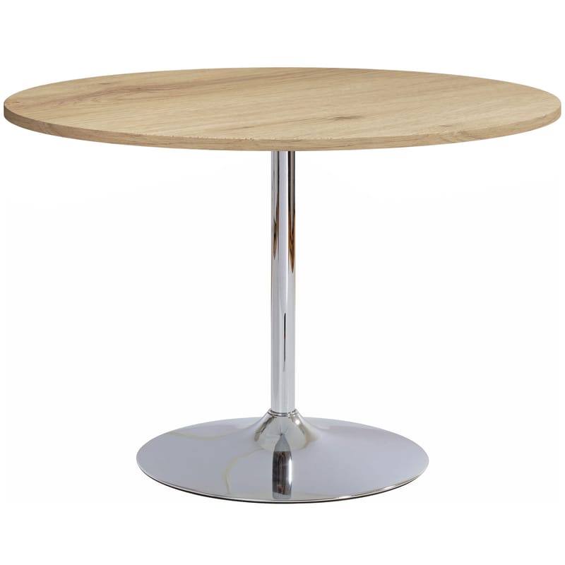 Trumpet Spisebord Rundt 110 cm, Eik/Krom