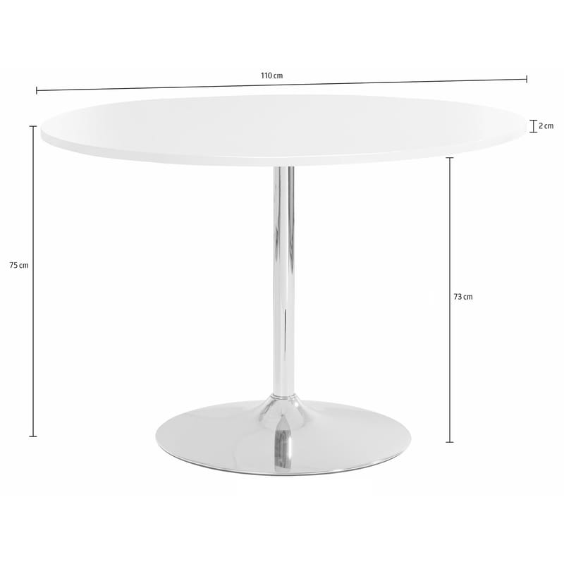 Trumpet Spisebord Rundt 110 cm - Eik/Krom - Møbler - Bord - Spisebord & kjøkkenbord