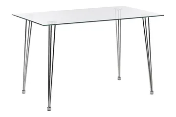 Tullne Spisebord 70x120 cm - Transparent/Sølv - Møbler - Bord - Spisebord & kjøkkenbord